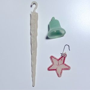 VINTAGE 1950s SET OF 3 HOLIDAY ORNAMENTS—FAB MID-CENTURY FIND!